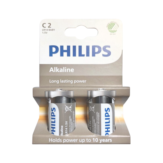 PHILIPS Alkaline, coin-cell, and zinc-carbon batteries – Philips LR14 Alkaline Battery, 2-pack