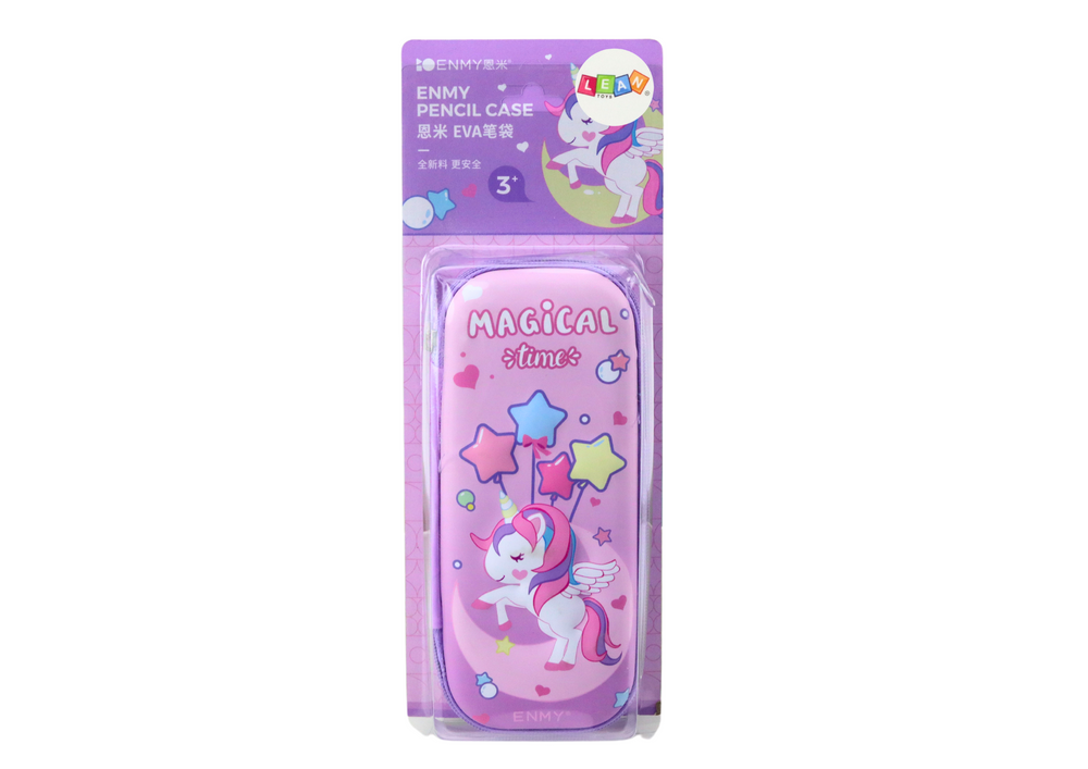 LEAN TOYS Pencil cases – 3D Unicorn Fold-Out Pencil Case, Purple, 23x10x5 cm – image 4