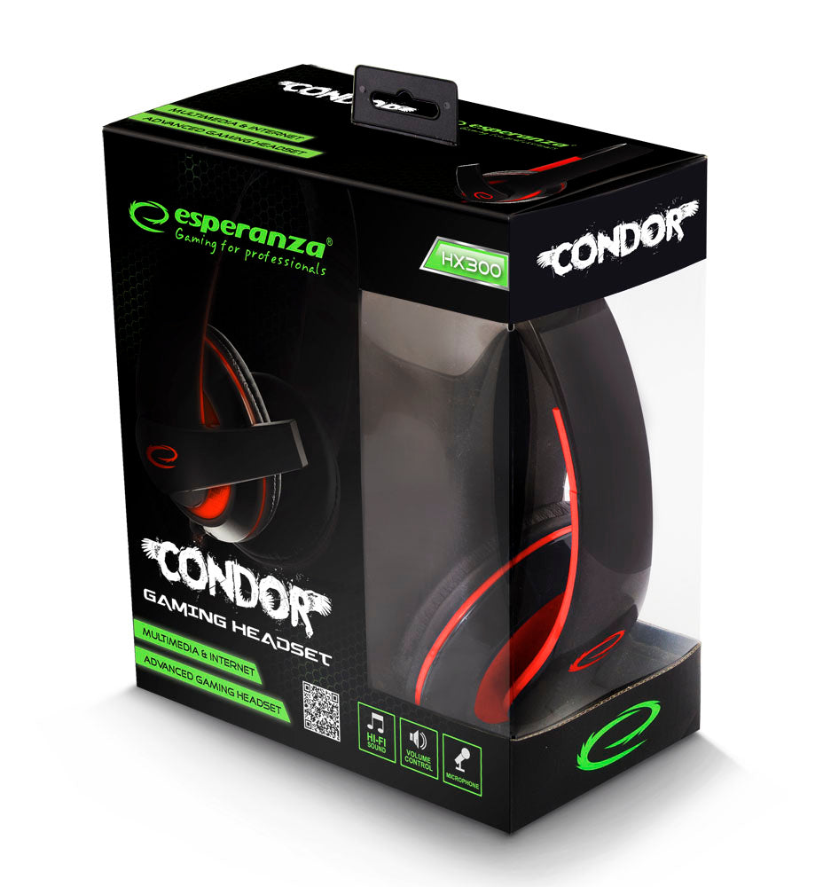 Esperanza Over-ear – EGH300R Esperanza Gaming Headset with Microphone, Condor Red – image 4