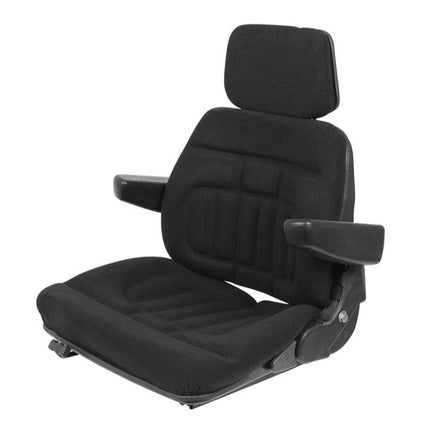 Black car seat with headrest on a white background