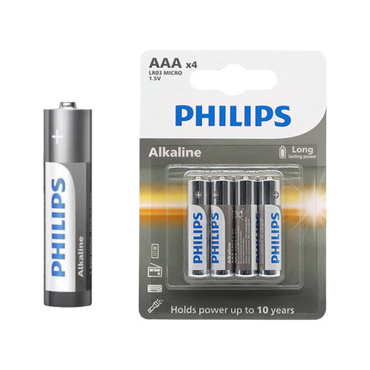 PHILIPS Alkaline, coin-cell, and – Philips LR03 Alkaline Batteries, 4 per pack