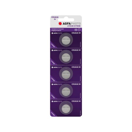 AGFA Alkaline, coin-cell, and – AgfaPhoto CR1616 Battery, 5 per blister pack
