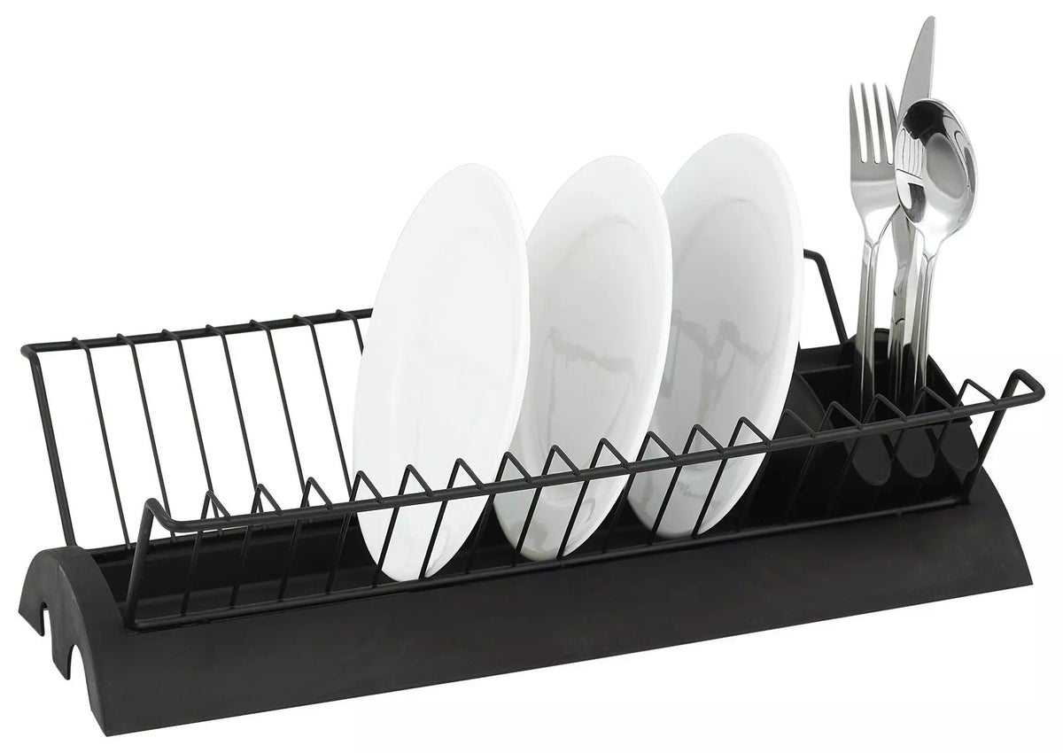KINGHoff Kitchen Accessories – Dish rack, steel and plastic, black Kinghoff
