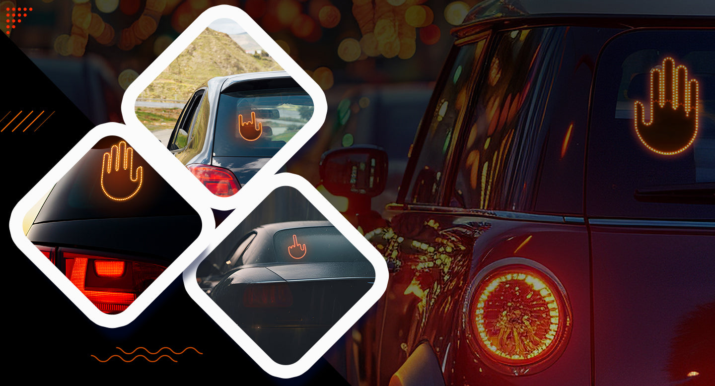RTO LED Hand Gesture Signal for Car Rear Window—Middle Finger + Remote Control – image 4