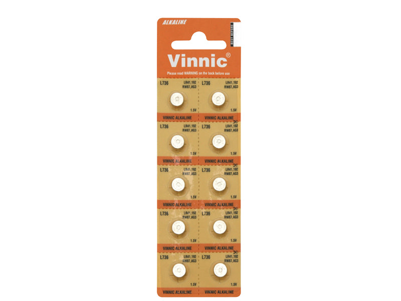 Blow 8727# AG 3 battery, blister pack, L736, LR41, Vinnic, 10 pcs