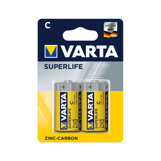Varta Alkaline, coin-cell, and – VARTA R14 SUPERLIFE Batteries, 2 per pack