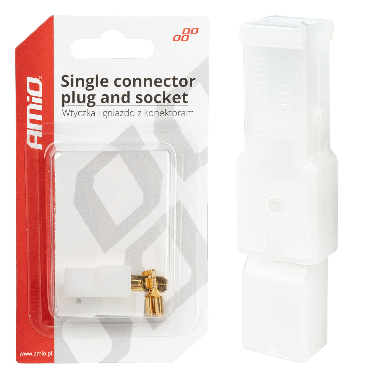 AMiO 1-pin plug, socket, and connector set + amio-03511 connectors