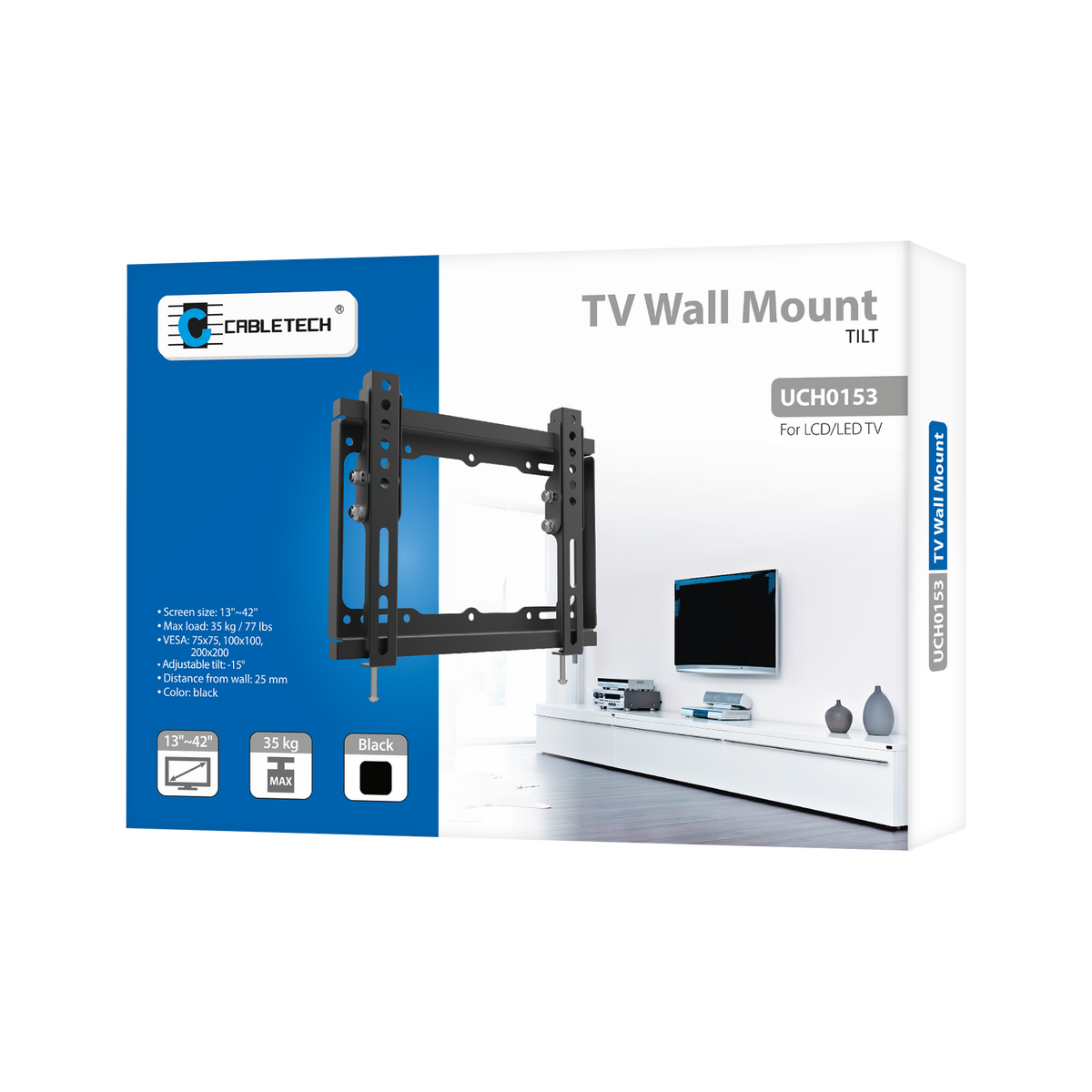Cabletech Universal Wall Mount for LED TVs (13–42") LP34-22T with Vertical Adjustment – image 6