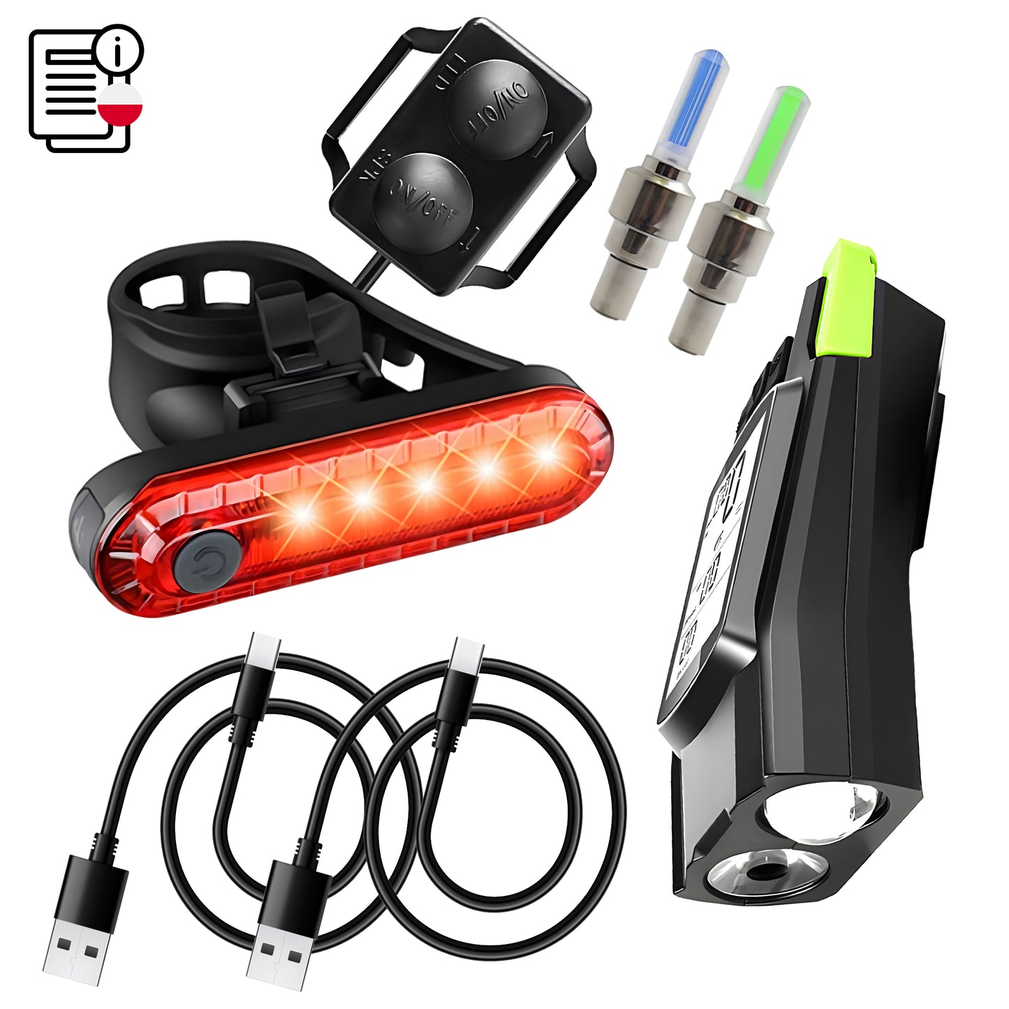 RTO Bicycle Flashlight: LED Fan Light + Odometer + Horn + LED Front and Rear Bell – image 4