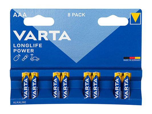 Blow 82-664# AAA 1.5 V LR3 Varta LongLife Power Alkaline Batteries, 8-Pack