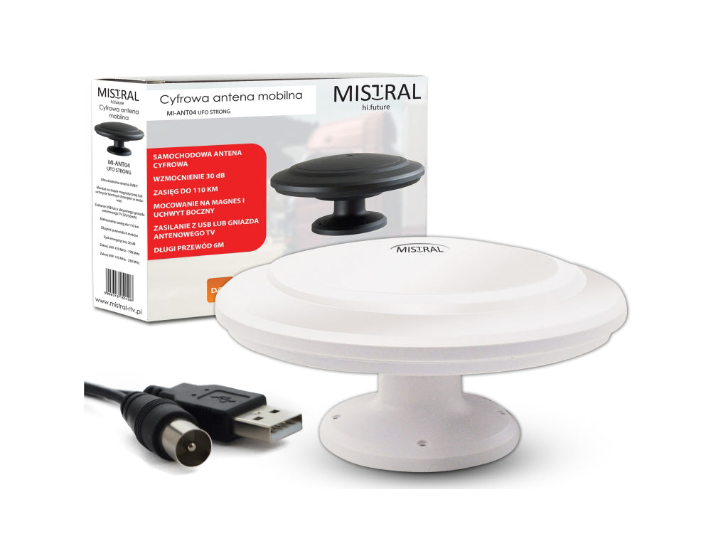 LP DVB-T and Satellite TV – MI-ANT04 Mistral White Car TV Antenna – image 2