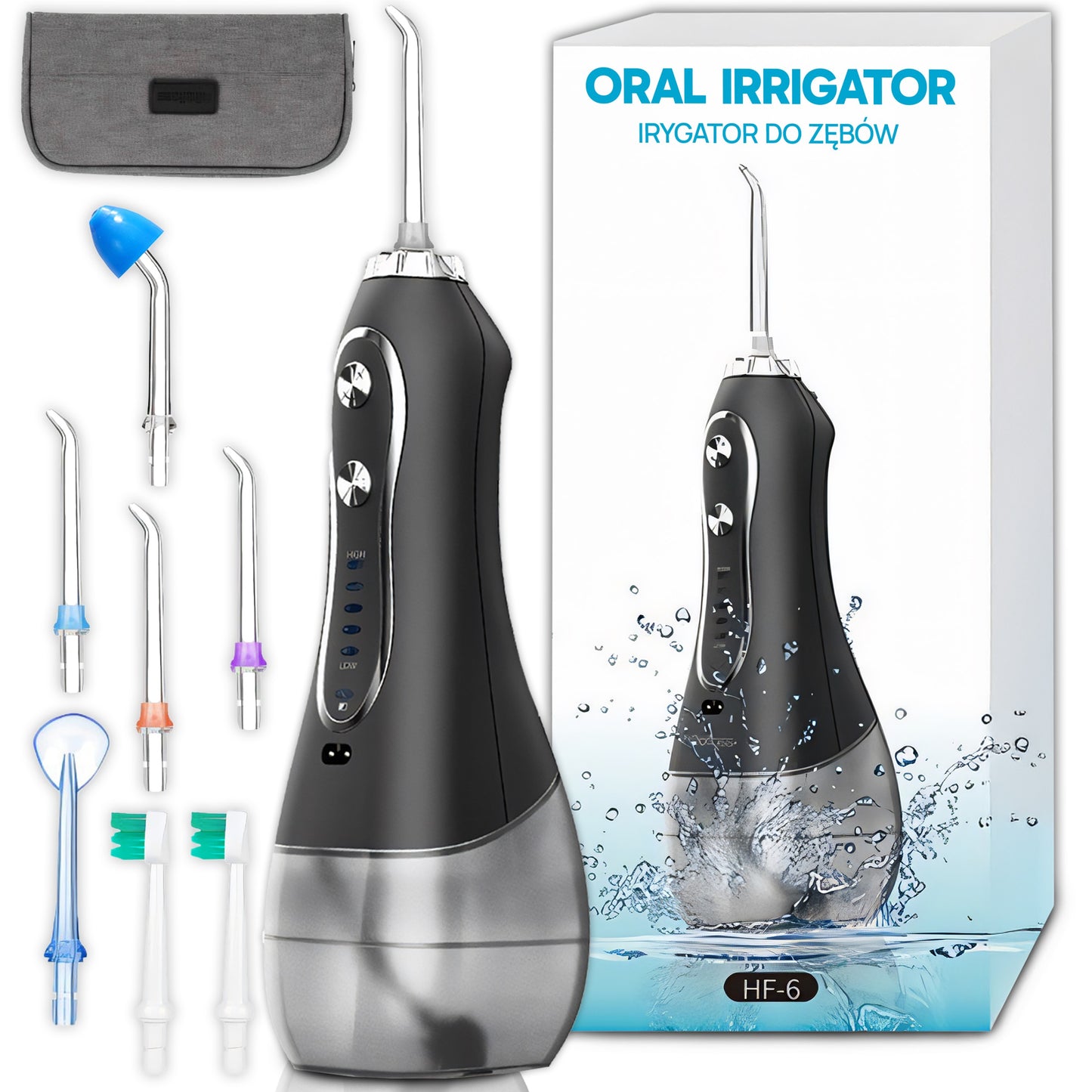 RTO Cordless Dental Water Flosser, 5 Modes, 8 Tips, 300 ml + Case – image 4