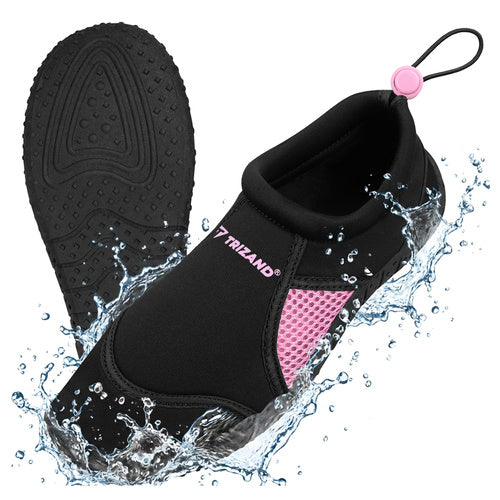 TRIZAND Black and Pink Water Shoes - Size 36, 5 mm, Trizand