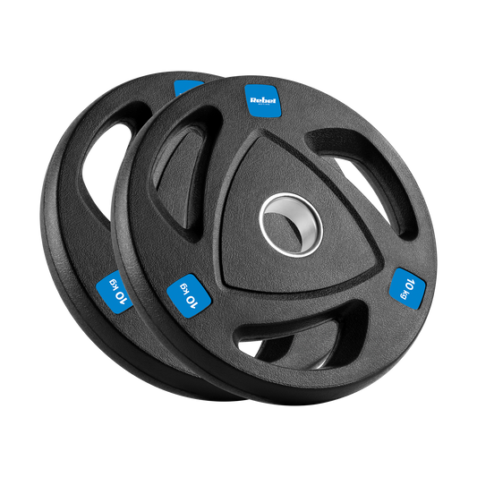 Rebel Rubber-coated cast iron Olympic weights, set of 2x10 kg, 51 mm hole, REBEL ACTIVE