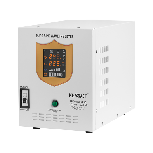 Kemot KEMOT PROsinus-2200 Uninterruptible Power Supply (UPS) — a power converter with a pure sine wave output and a charging function — 12V, 230V, 2200VA/1600W