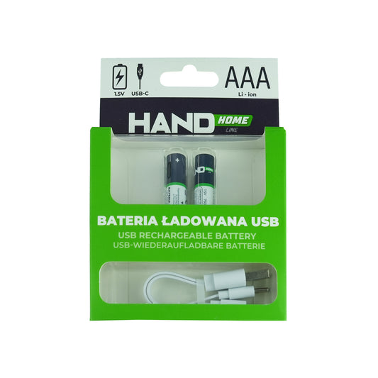 PLASTROL Rechargeable batteries: 9V (6F22) – USB-C rechargeable battery, 2600 mWh, 2xAA