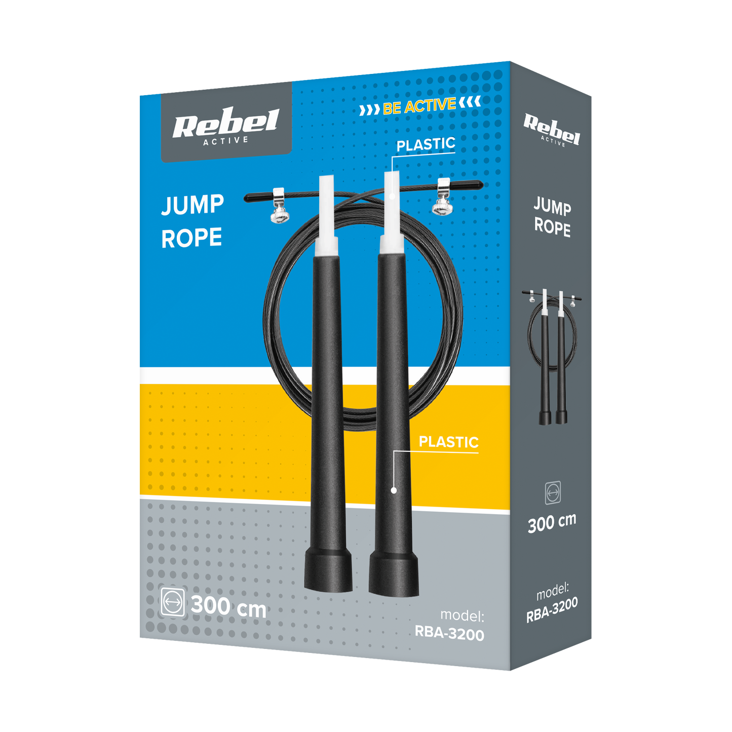 Rebel 300 cm Adjustable Plastic Boxing Jump Rope with Plastic Bearing, REBEL ACTIVE – image 4
