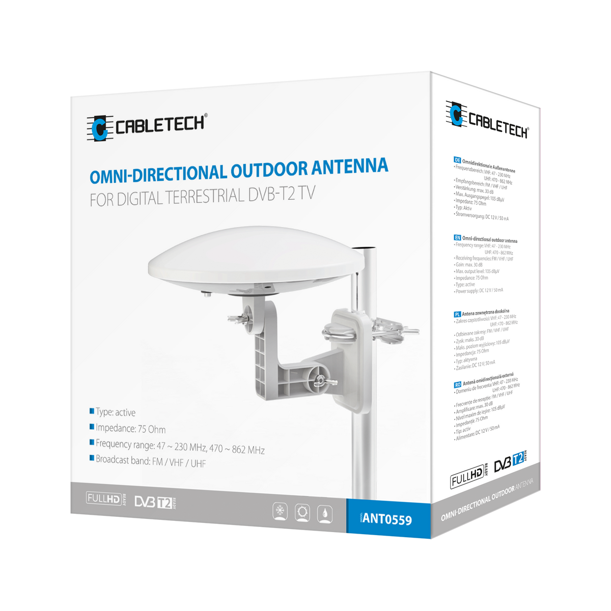 Cabletech Cabletech ANT0559 Outdoor Omnidirectional Antenna for DVB-T2 Digital Terrestrial Television – image 4