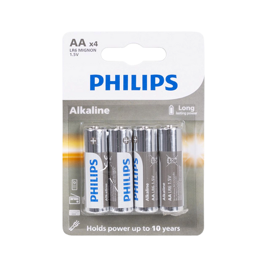 PHILIPS Alkaline, coin-cell, and – Philips LR06 Alkaline Batteries, 4 per pack