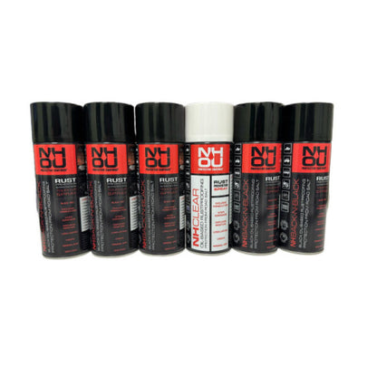 NHOU® Rostschutz-Spray-Set Schwarz & Transparent – 6 × 400ml