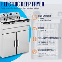 Deep Fryers – Double two-chamber fryer with cabinet 400V - Carlat