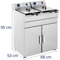 Deep Fryers – Double two-chamber fryer with cabinet 400V - Carlat