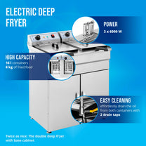 Deep Fryers – Double two-chamber fryer with cabinet 400V - Carlat
