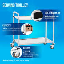 Utility Carts – Stainless steel waiter's trolley with 2 shelves - Carlat