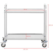 Utility Carts – Stainless steel waiter's trolley with 2 shelves - Carlat