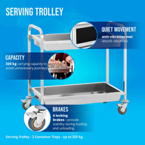 Utility Carts – Steel waiter's trolley with 2 shelves and - Carlat