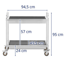 Utility Carts – Steel waiter's trolley with 2 shelves and - Carlat