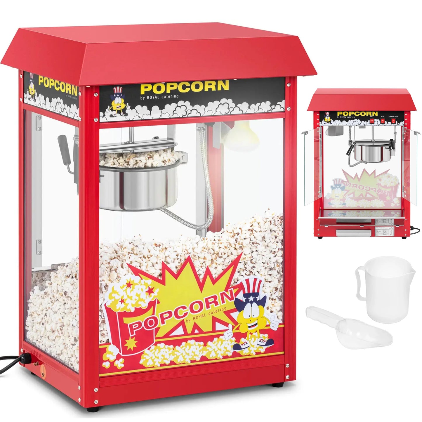 Royal Catering Bar popcorn machine with a red roof