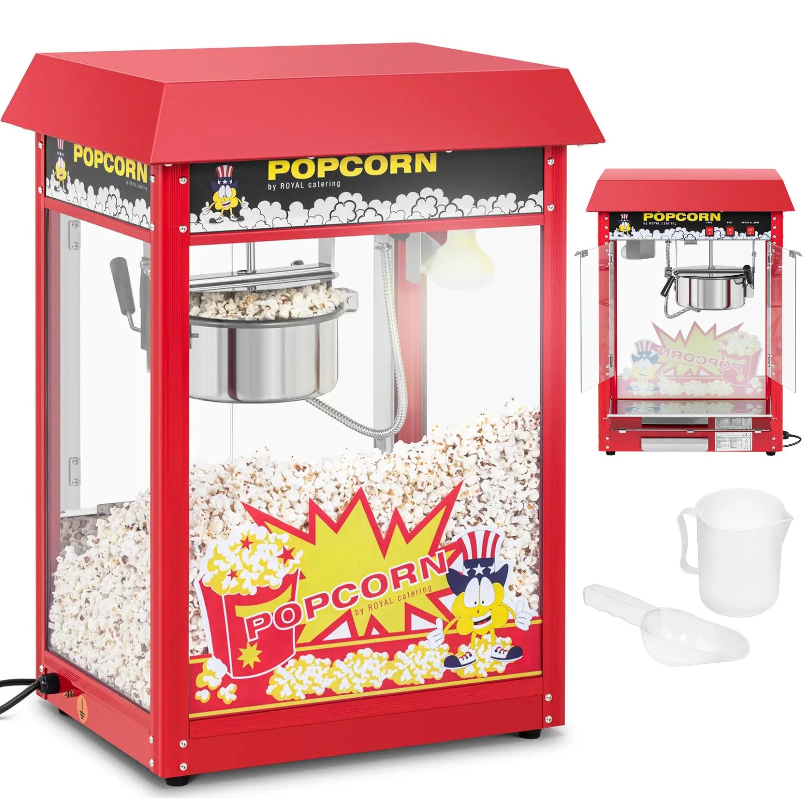 Royal Catering Bar popcorn machine with a red roof