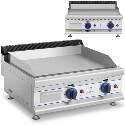 Double smooth gas grill for gas LPG / Propan-Butan 2 x 3000 W 30 mbar