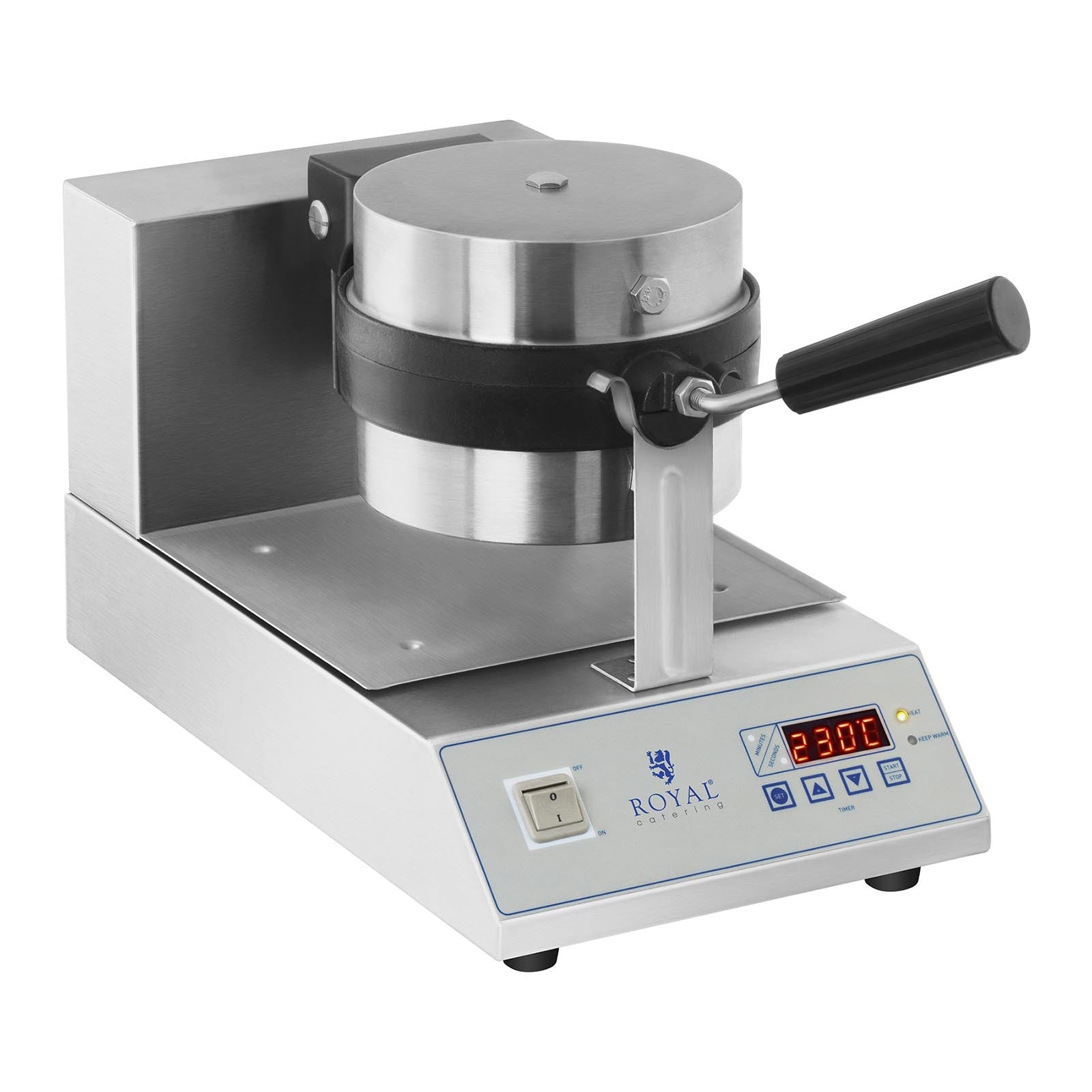 Royal Catering Rotary waffle maker for waffles with round quarters. 18cm 1300W RCWM-1300-RE – image 3