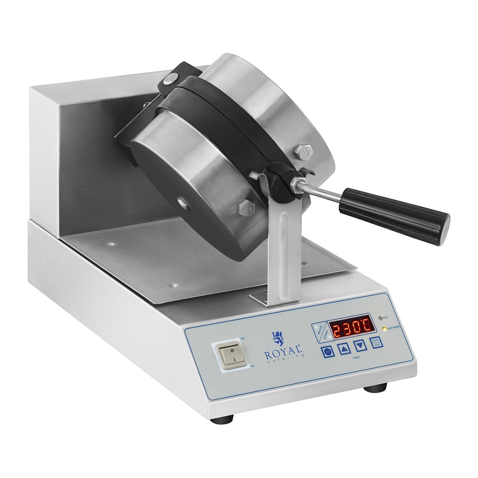 Royal Catering Rotary waffle maker for waffles with round quarters. 18cm 1300W RCWM-1300-RE – image 4