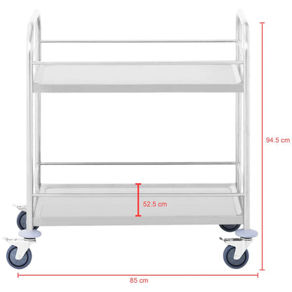 Stainless steel waiter cart with rails - 2 shelves Royal Catering – image 4