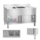 Sink gastronomy sink industrial 2-chamber based on 140cm Royal Catering