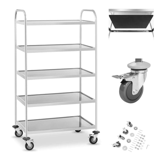Royal Catering 5-shelf stainless steel catering waiter trolley for catering RCSW-5.1