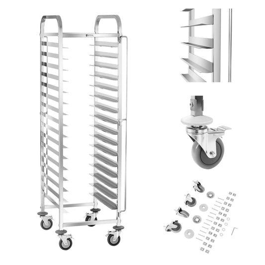 Royal Catering Catering waiter trolley for transporting 16 tray containers 60 x 40 cm Royal Catering RCTW-16TB.1