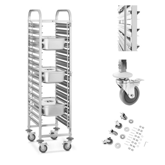 Royal Catering Catering waiter trolley for transporting 16 GN 1/1 tray containers Royal Catering RCTW-16GN.1
