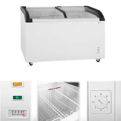 Royal Catering Freezer box shop with lock and glass top up to -25Deg C 355L – image 2