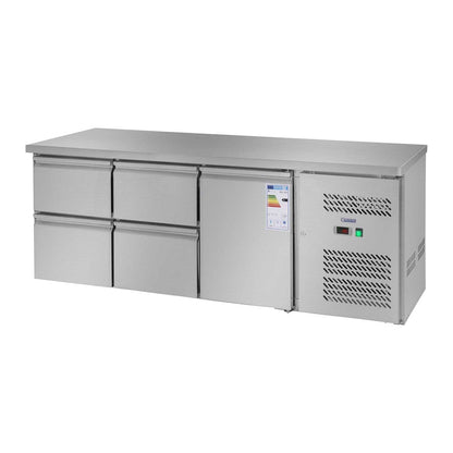 Royal Catering Refrigeration table with steel worktop 4 drawers from -2 to 10deg C 179cm – image 3