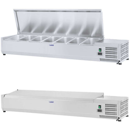 Royal Catering Refrigeration control with steel lid 7x GN1/4 150cm