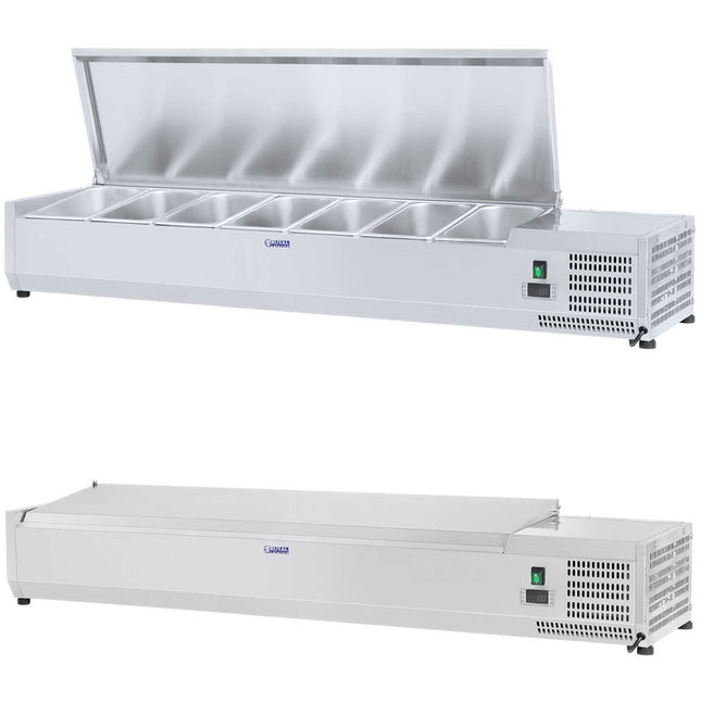 Royal Catering Refrigeration control with steel lid 7x GN1/4 150cm