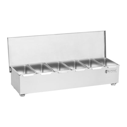Royal Catering Bartender's container for drink additives + 6 container inserts, stainless steel – image 2