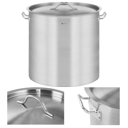 Royal Catering Cup with steel lid stainless steel for induction cooker 36 L