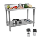 Royal Catering Table to kitchen wall with steel edge stainless steel 100x60cm