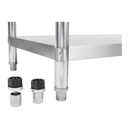Royal Catering Table gastronomic table steel stainless steel central with shelf 120x70cm – image 5