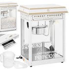 Royal Catering Machine automatic anti-splashing machine retro popcorn TEFLON 1600 W 5-6 kg/h - white-gold